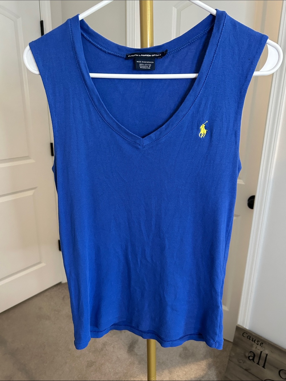 Ralph Lauren Sport Women’s Blue V-Neck Sleeveless Top